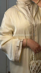 Jellaba Organza - Blanc Jasmin Emana Couture