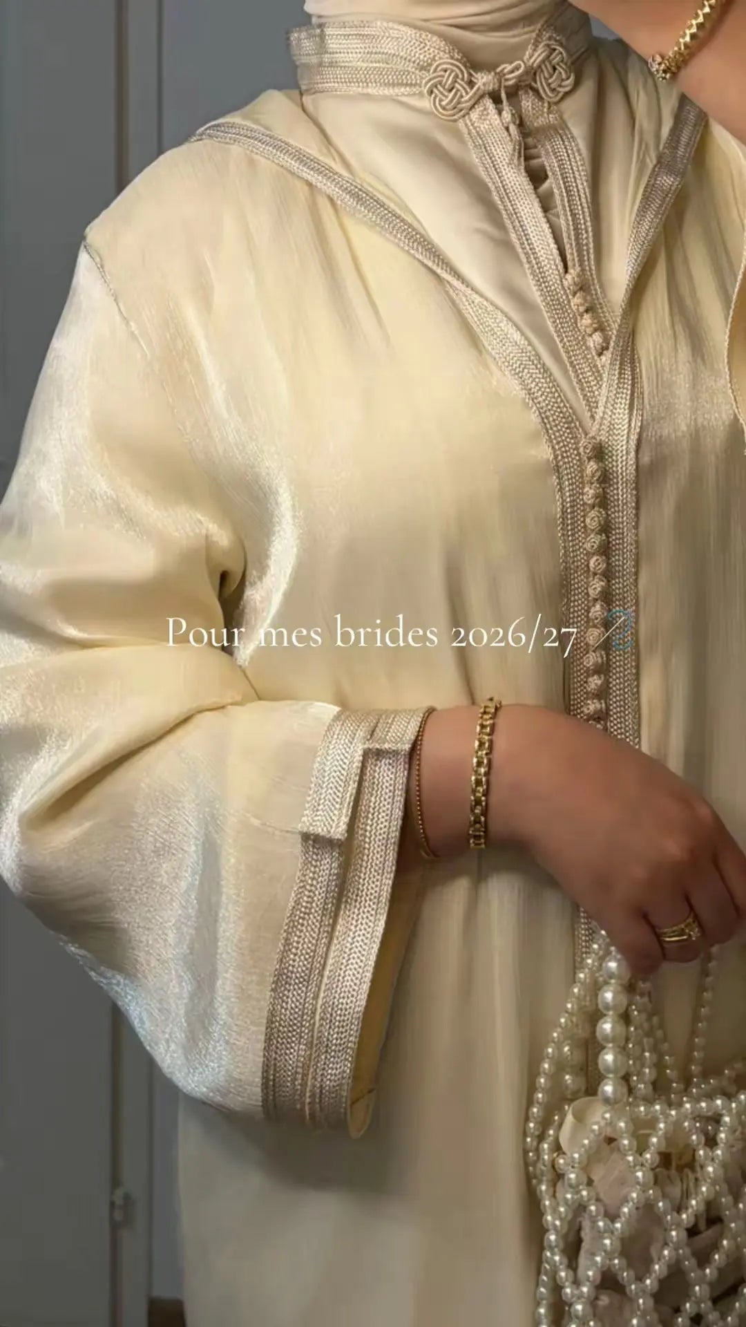 Jellaba Organza - Blanc Jasmin Emana Couture