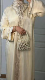 Jellaba Organza - Blanc Jasmin Emana Couture