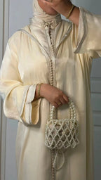 Jellaba Organza - Blanc Jasmin Emana Couture