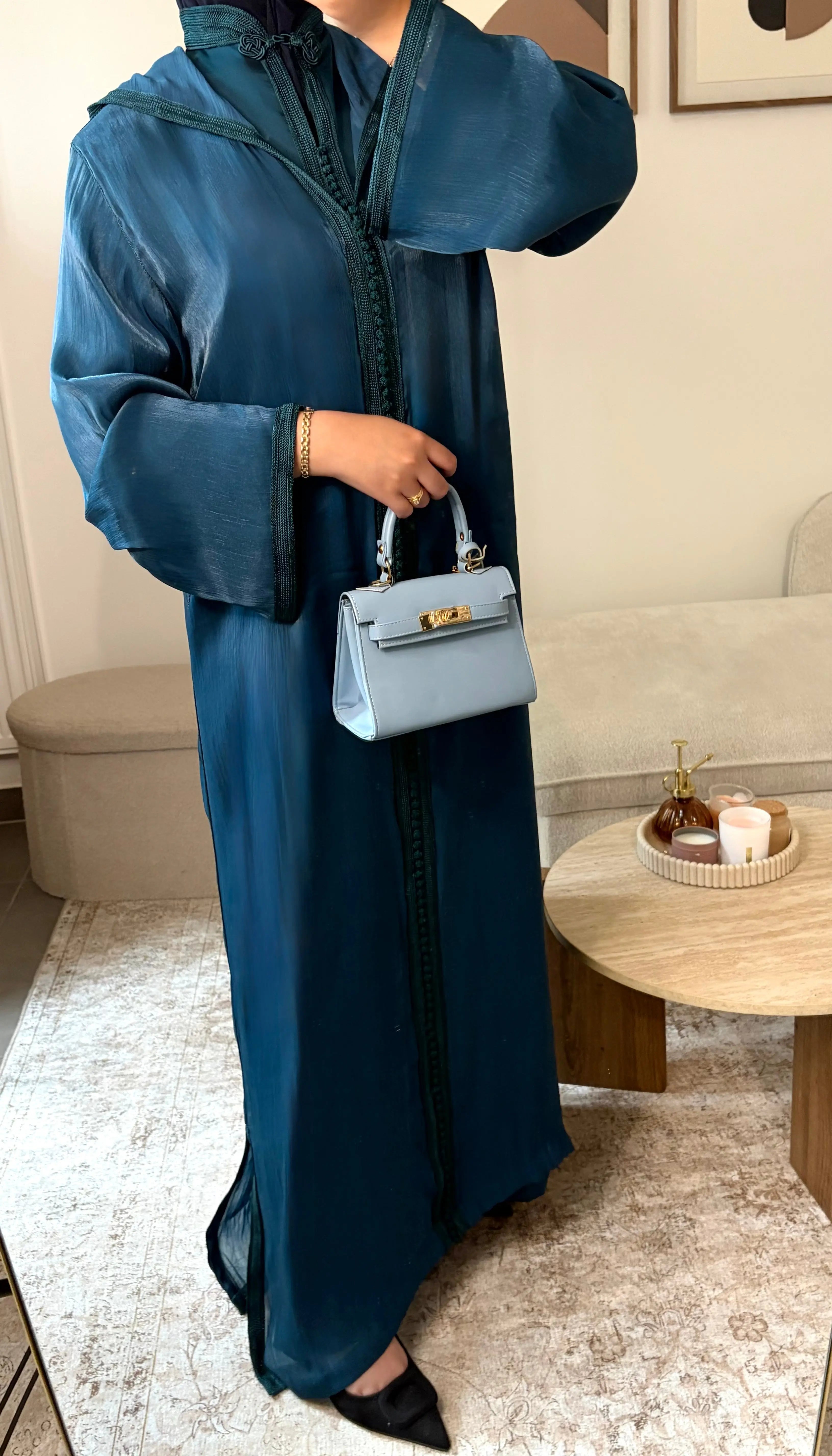Jellaba Organza - Bleu Nila Emana Couture