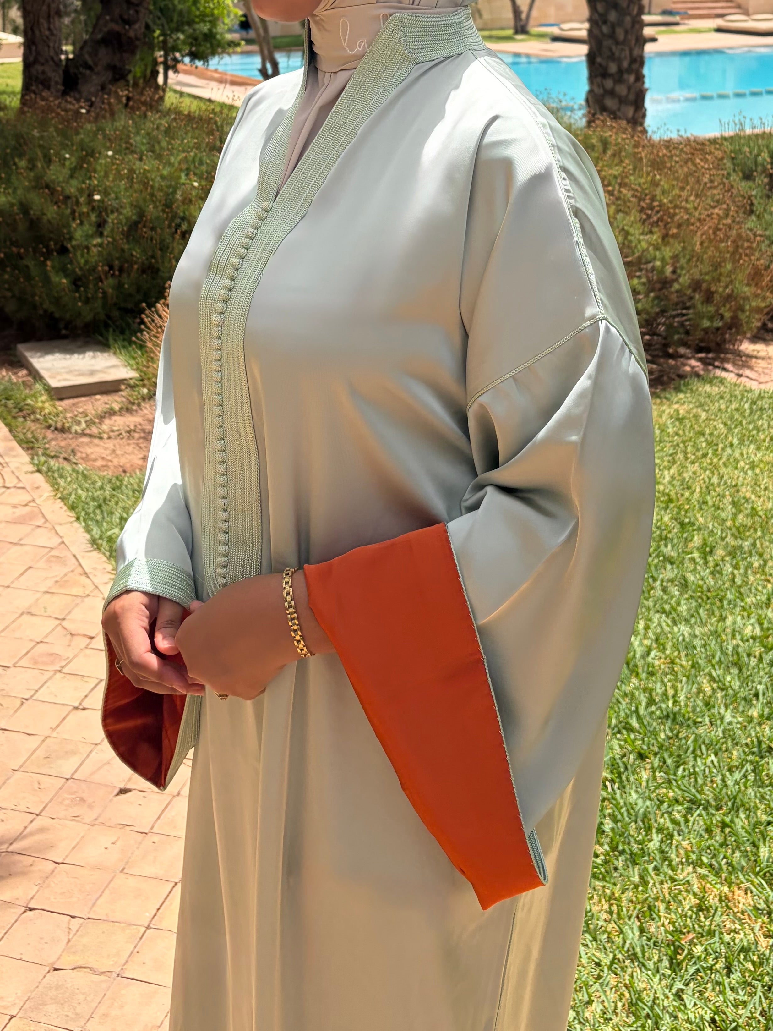 Caftan Elegance - Menthe poudrée