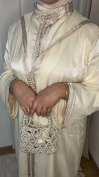 Jellaba Organza - Blanc Jasmin Emana Couture