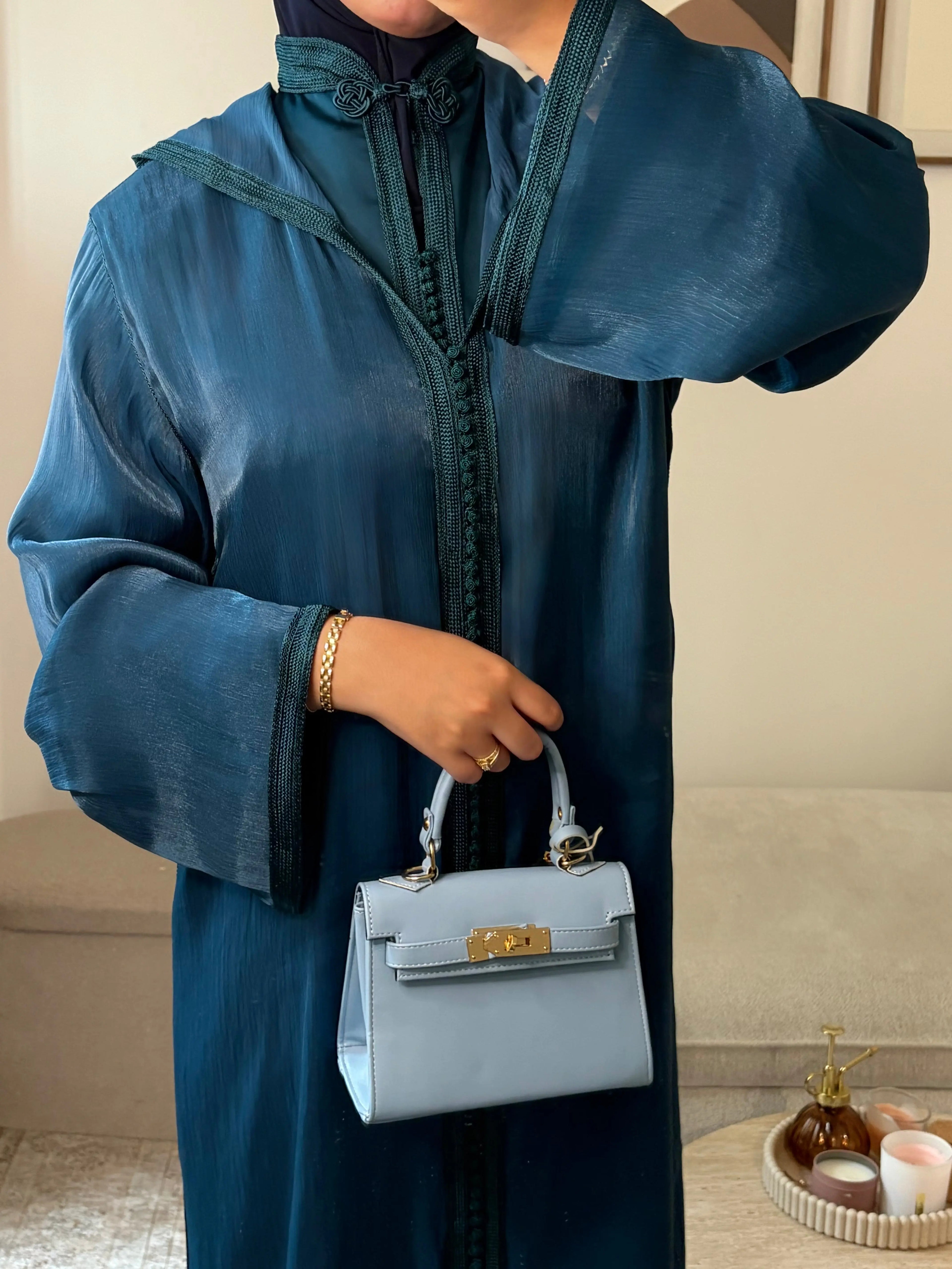 Jellaba Organza - Bleu Nila Emana Couture