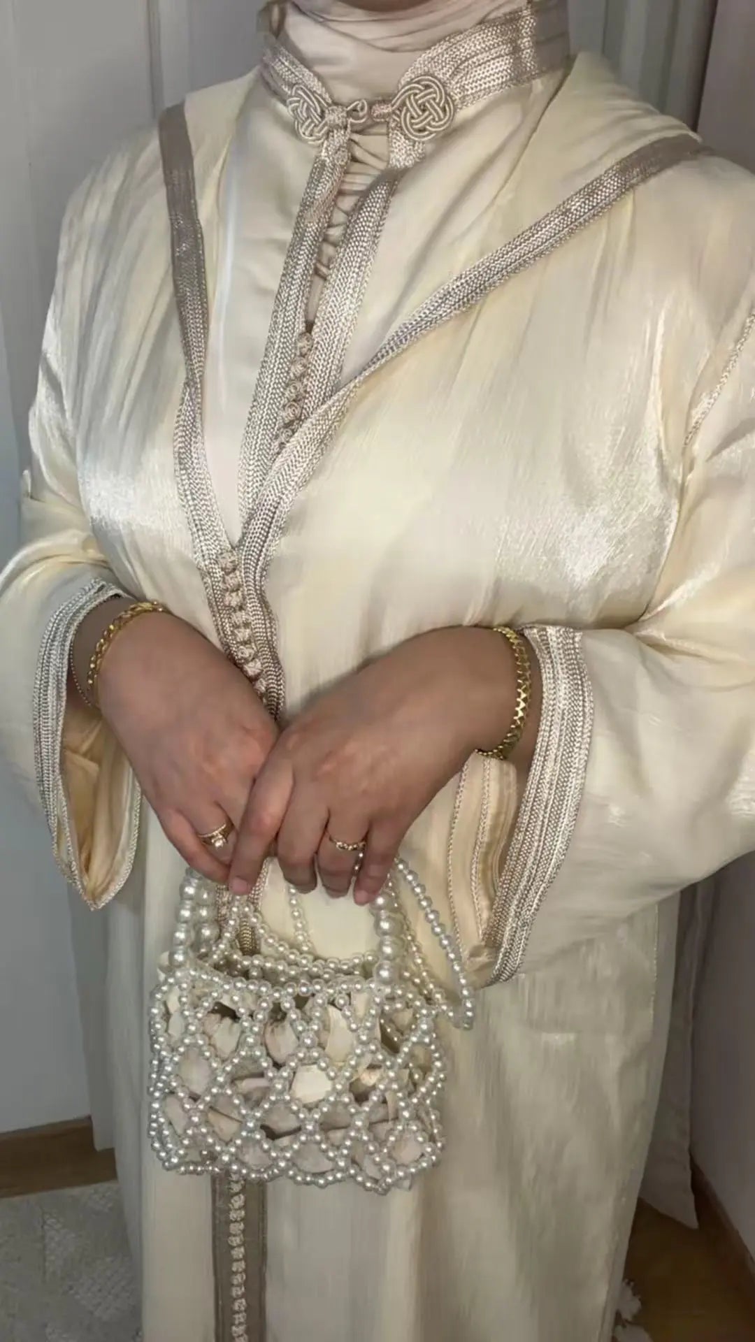 Jellaba Organza - Blanc Jasmin Emana Couture