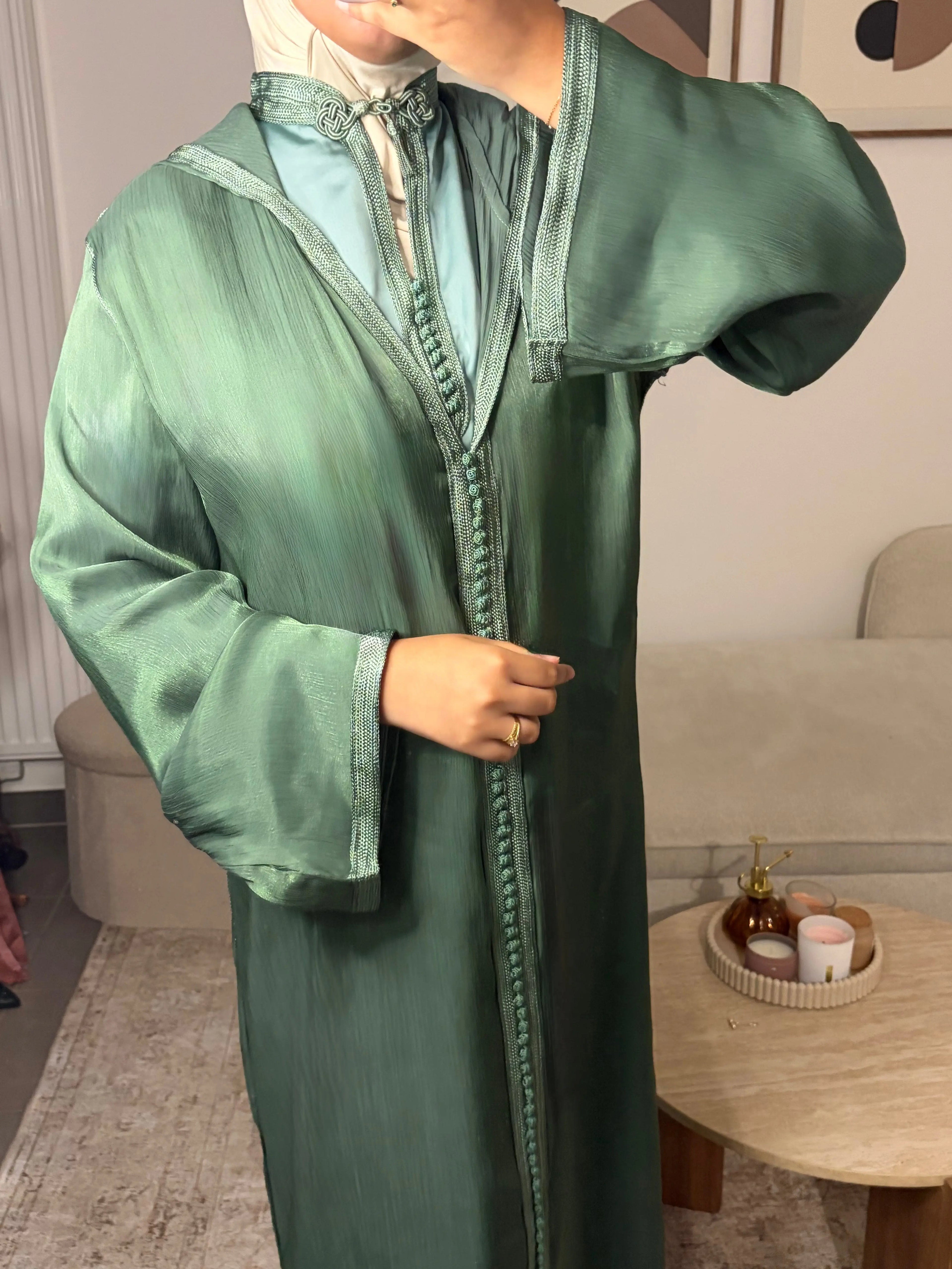 Jellaba Organza - Sauge Royale Emana Couture