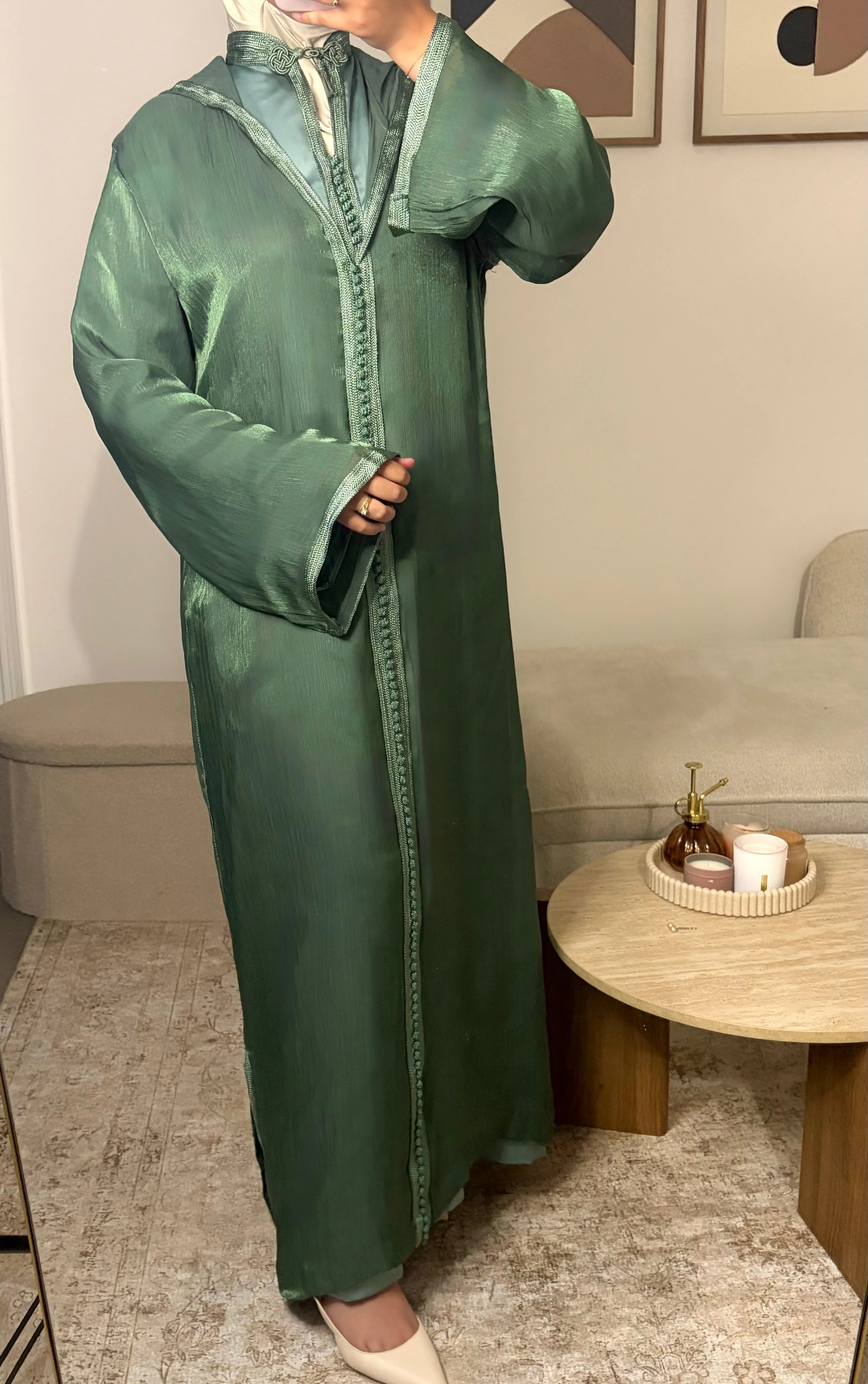 Jellaba Organza - Sauge Royale Emana Couture