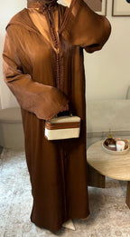 Jellaba Organza - Brun Canelle Emana Couture