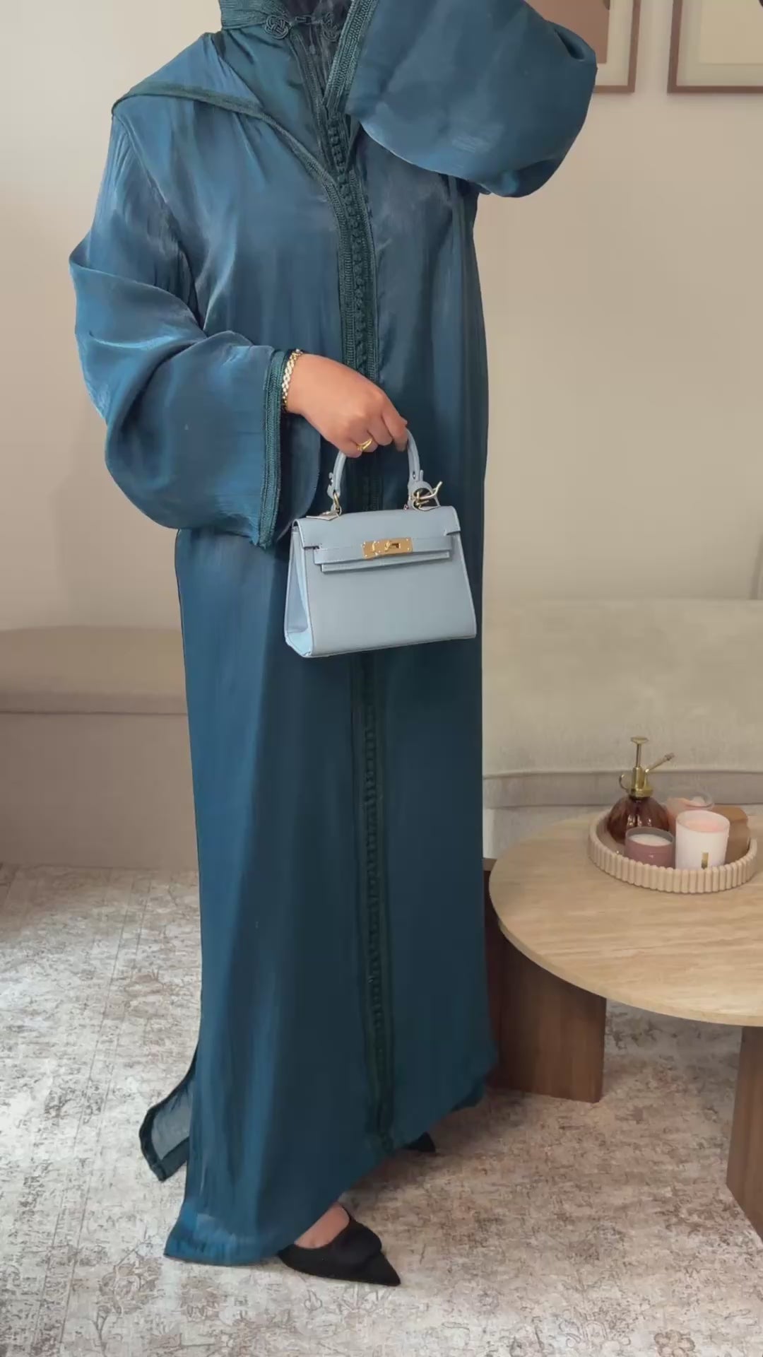 Jellaba Organza - Bleu Nila