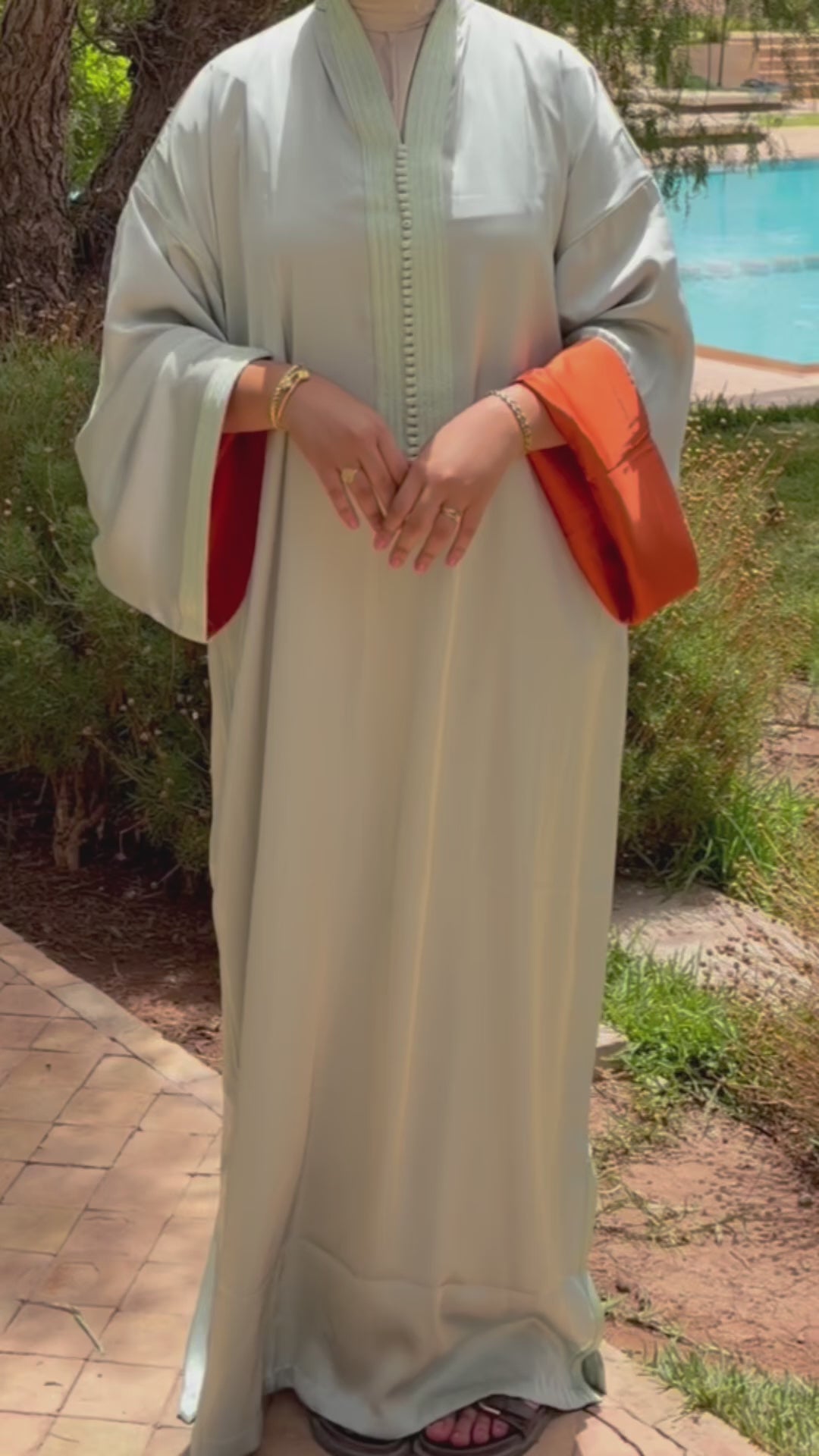 Caftan Elegance - Menthe poudrée